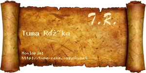 Tuma Réka névjegykártya